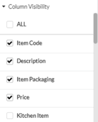column visibility fields